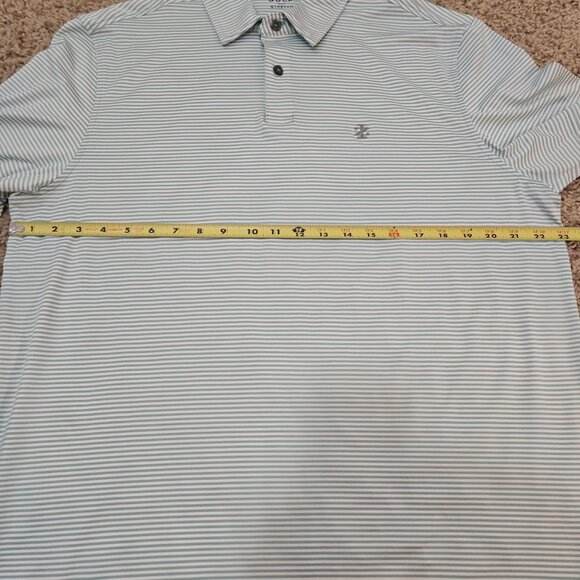 Izod Golf w/Stretch Green & White Strips Men's Size Large - Picture 7 of 8